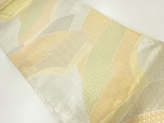 JAPANESE KIMONO / ANTIQUE FUKURO OBI / SILK / SAGANISHIKI / WOVEN JIGAMI & CLASSICAL PATTERN